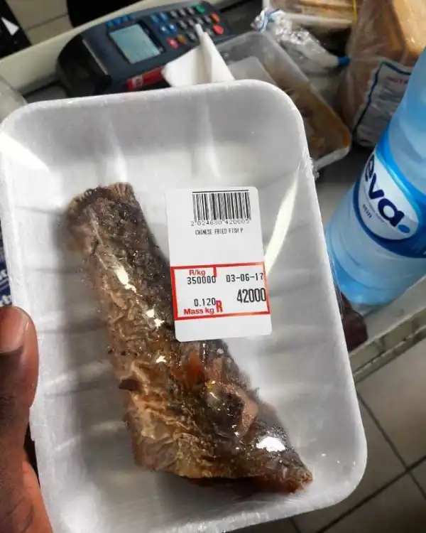 A Piece Of Fish Sold For N42,000 At Lagos Supermarket Shocks Man (photo)